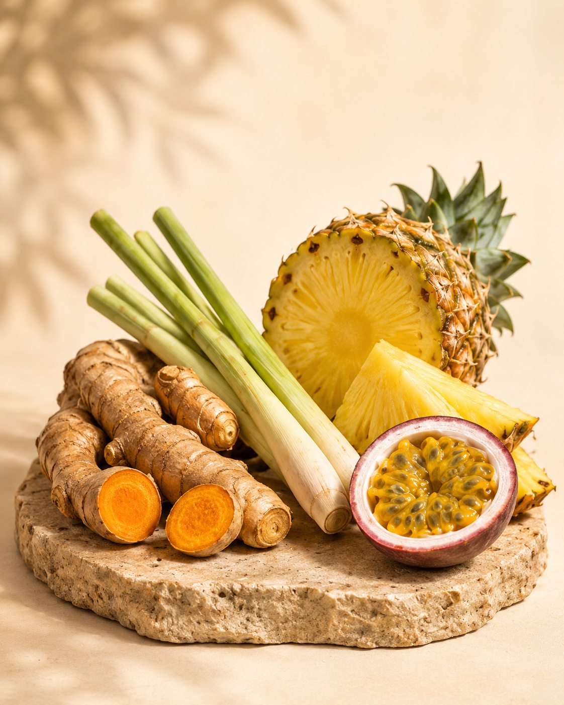 Turmeric and lemongrass being prepared